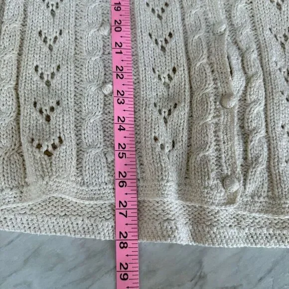 Knit knit vintage silk/cotton knit oatmeal color vest sweater cardigan sz M NWT - Picture 7 of 7